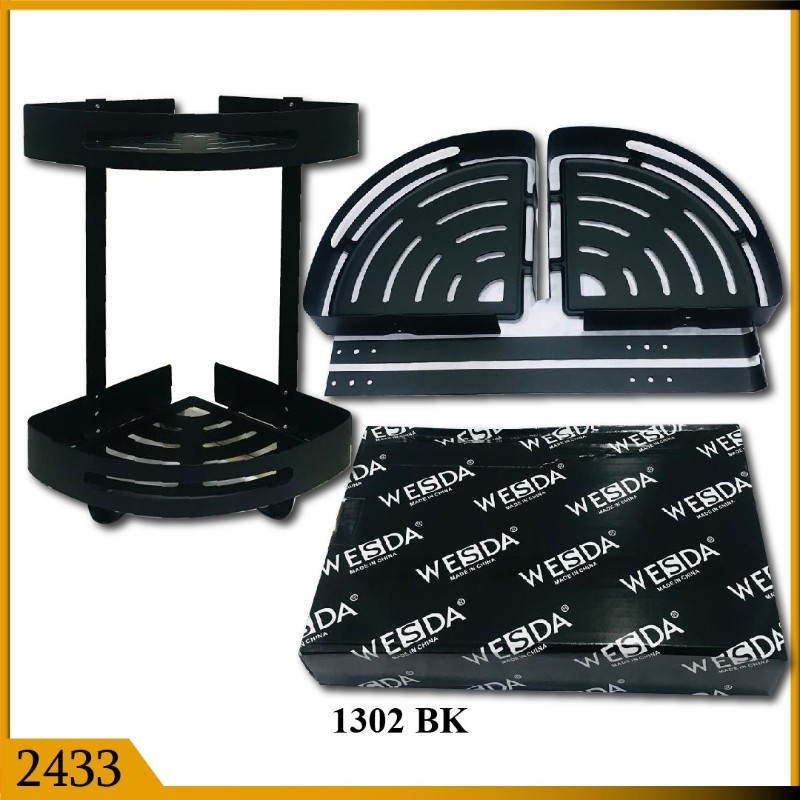 CORNER SHELF DOUBLE BLK (2433)
